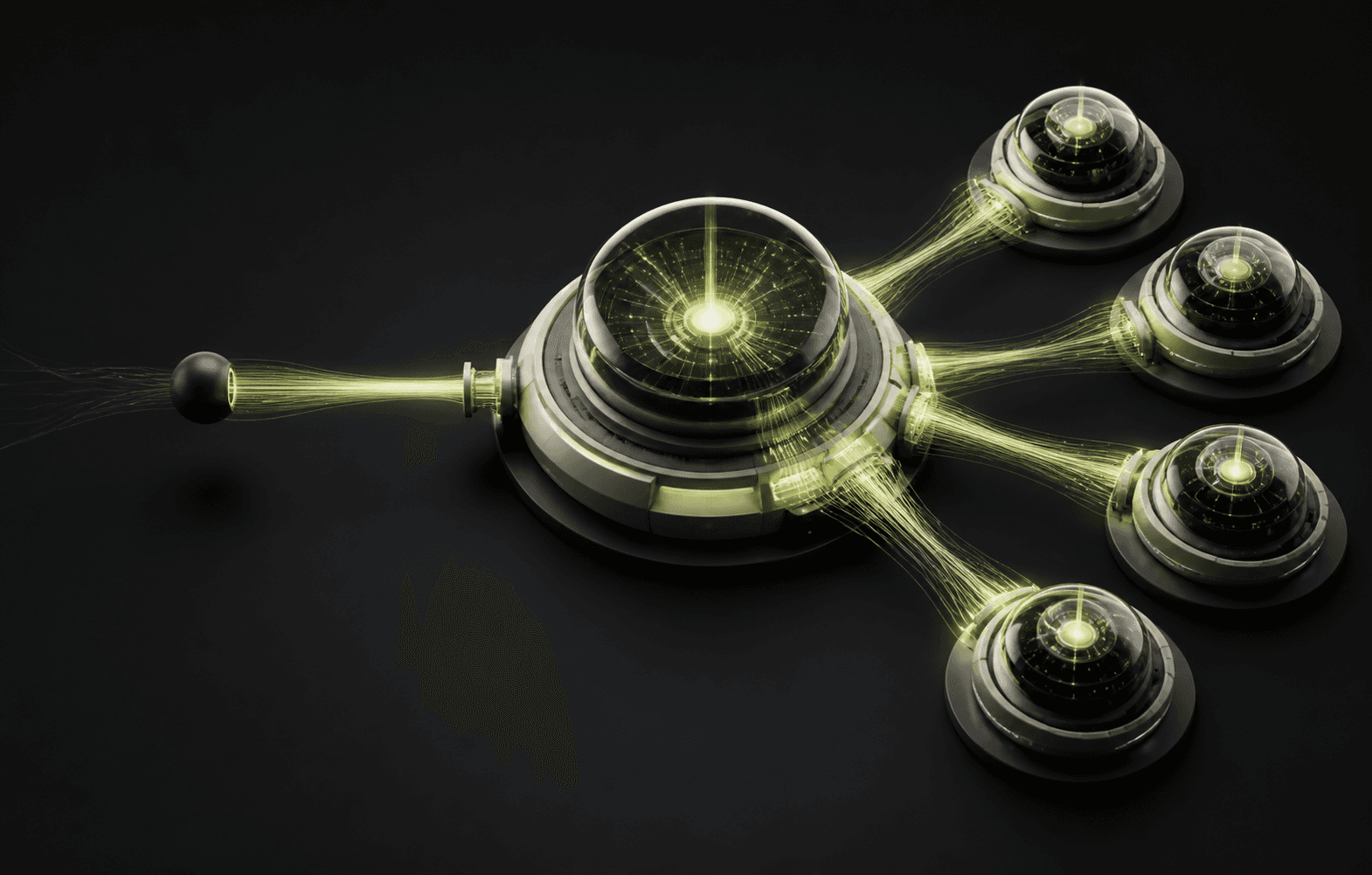 Editorial visualization of one central AI gateway routing to isolated assistant runtimes